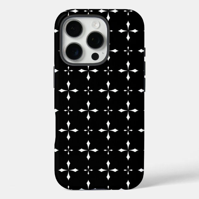 Trendy Pattern Design in Black and White Case-Mate iPhone Case (Back)