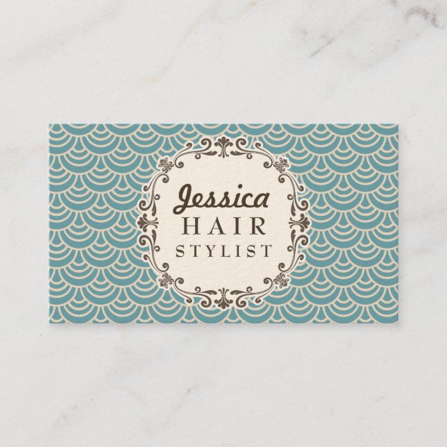 Trendy Pattern Hair Stylist Appointment Cards (Front)