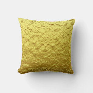 Trendy pattern of faux rough texture gold foil throw pillow