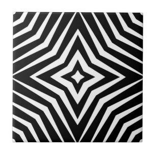 Trendy pattern with stars black and white M7 Tile
