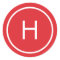 Trendy Peace Round Monogram Stickers - Red