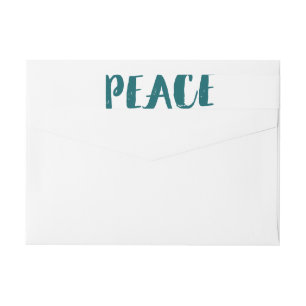 Trendy Peace Wraparound Holiday Labels - Teal