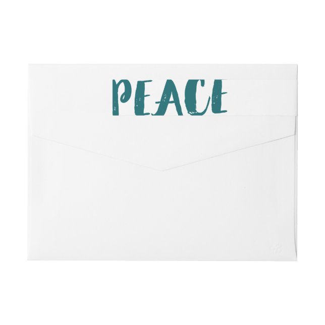 Trendy Peace Wraparound Holiday Labels - Teal (Back)