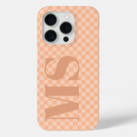Trendy Peach Fuzz Check Personalized Initials