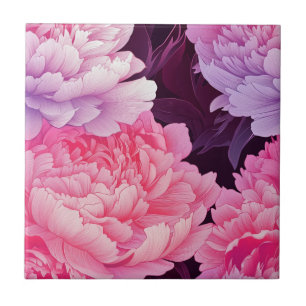 Trendy Peonies Ceramic Tiles For Cozy Interiors