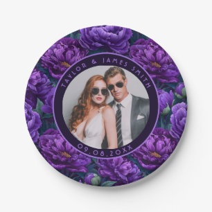 Trendy Peonies Plates For Rehearsal Dinner Party