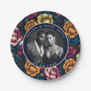 Trendy Peonies Plates For Simple Wedding Party