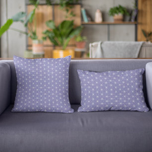 Trendy Periwinkle Geometric Japanese Pattern Throw Pillow