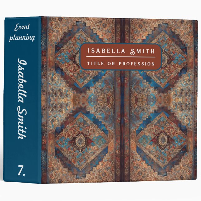 Trendy Persian Beautiful Old Pattern Collection Binder (Front/Spine)
