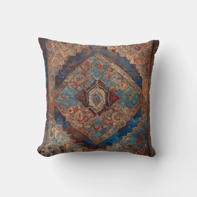 Trendy Persian Beautiful Old Pattern Collection Throw Pillow (Front)