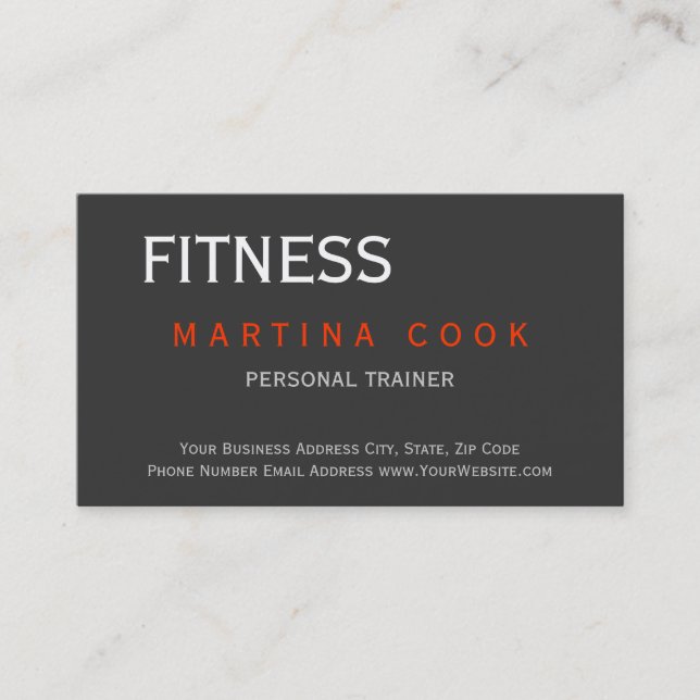 Trendy Personal Trainer Carte de visite moderne (Devant)