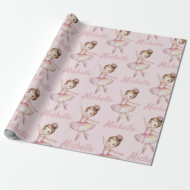 Trendy Personalized ballet Ballerina dancer     Wrapping Paper (Unrolled)