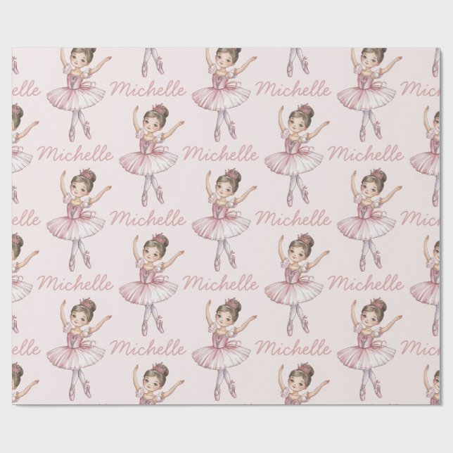 Trendy Personalized ballet Ballerina dancer     Wrapping Paper (Flat)