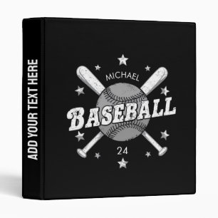 Trendy Personalized Baseball Name and Number  Binder