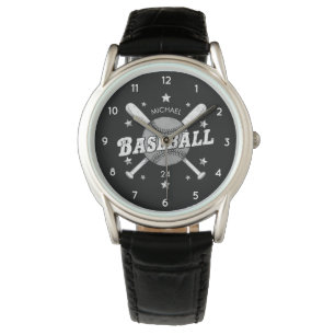 Trendy Personalized Baseball Name and Number  Watch