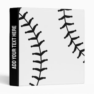 Trendy Personalized Baseball Player Black Binder