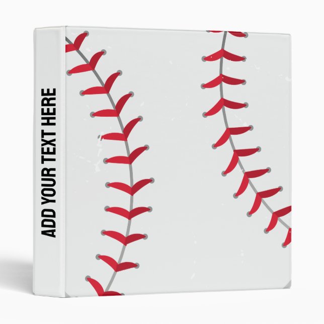 Trendy Personalized Baseball Player Black Binder (Front/Spine)