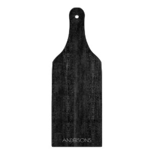 Trendy Personalized Black Wood Cutting Board