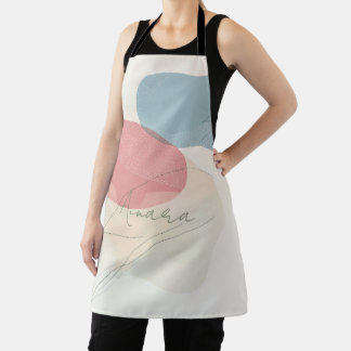 Trendy Personalized Boho Abstract with Name Option Apron
