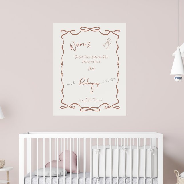 Trendy Personalized Bridal Shower Welcome Sign (Nursery 2)