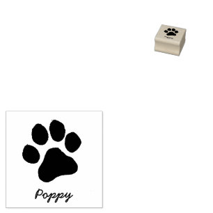 Trendy Personalized  Cat Pet Paw Print Cute        Rubber Stamp