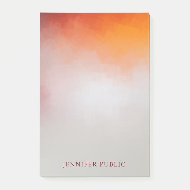 Trendy Personalized Colourful Modern Abstract Post-it Notes (Front)