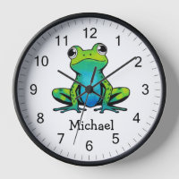 Trendy Personalized Cute Happy Green Frog 