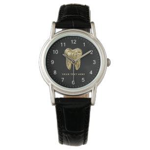 Trendy Personalized Dentist Dental  Black Gold     Watch