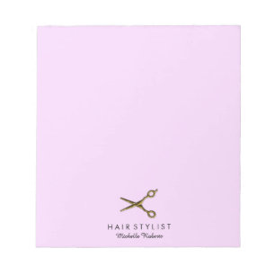 Trendy Personalized Gold Scissors Hair Salon  Notepad