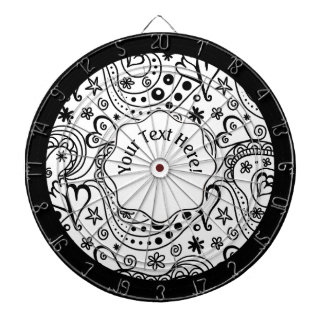 Trendy Personalized Hearts and Love Doodle Pattern Dartboard