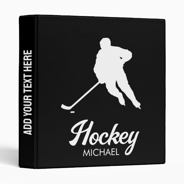 Trendy Personalized Hockey Player Name Binder (Front/Spine)