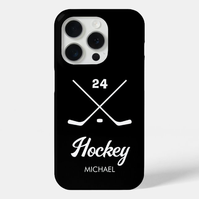 Trendy Personalized Hockey Player Name Number      Case-Mate iPhone Case (Back)