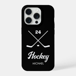 Trendy Personalized Hockey Player Name Number      iPhone 15 Pro Case