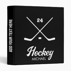 Trendy Personalized Hockey  Sticks Player Name     Binder