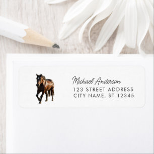 Trendy Personalized Horse Return Address