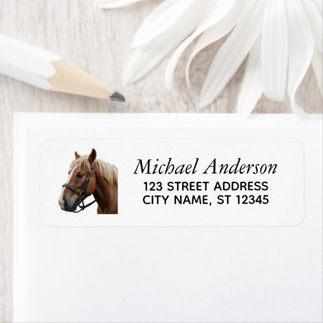 Trendy Personalized Horse Return Address (Insitu)