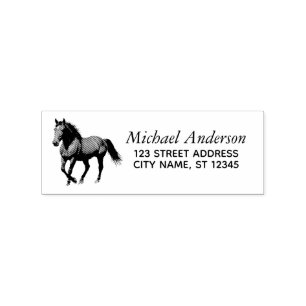 Trendy Personalized Horse Return Address Rubber Stamp