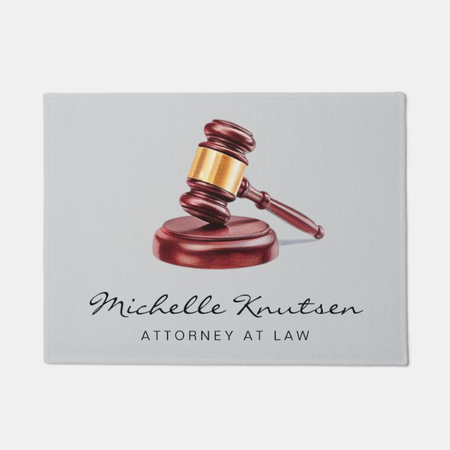 Trendy Personalized Lawyer Attorney at Law         Doormat (Front)