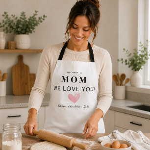 Trendy Personalized Mom We Love You Apron
