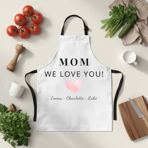 Trendy Personalized Mom We Love You Apron