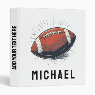 Trendy Personalized Name American Football         Binder