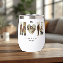 Trendy Personalized Photo MOM Heart Tumbler