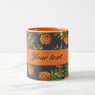 Trendy Personalized Pineapple Two-Tone Coffee Mug