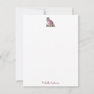 Trendy Personalized Pink Tiger Stationery Card