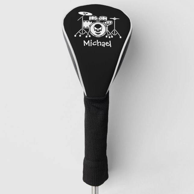 Trendy Personalized skull Drum Set Music Drummer   Golf Head Cover (Front)