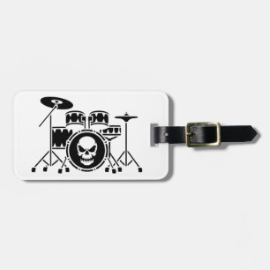 Trendy Personalized skull Drum Set Music Drummer Luggage Tag