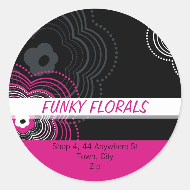 TRENDY PERSONALIZED STICKER :: funky flower 2 (Front)