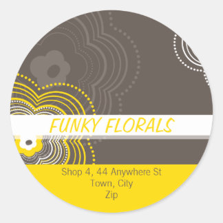 TRENDY PERSONALIZED STICKER :: funky flower 7