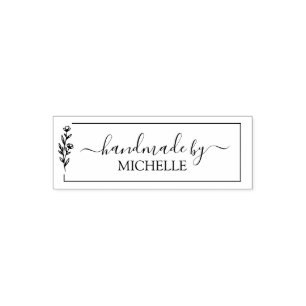Trendy Personalized Stylish Handmade With Love Self-inking Stamp