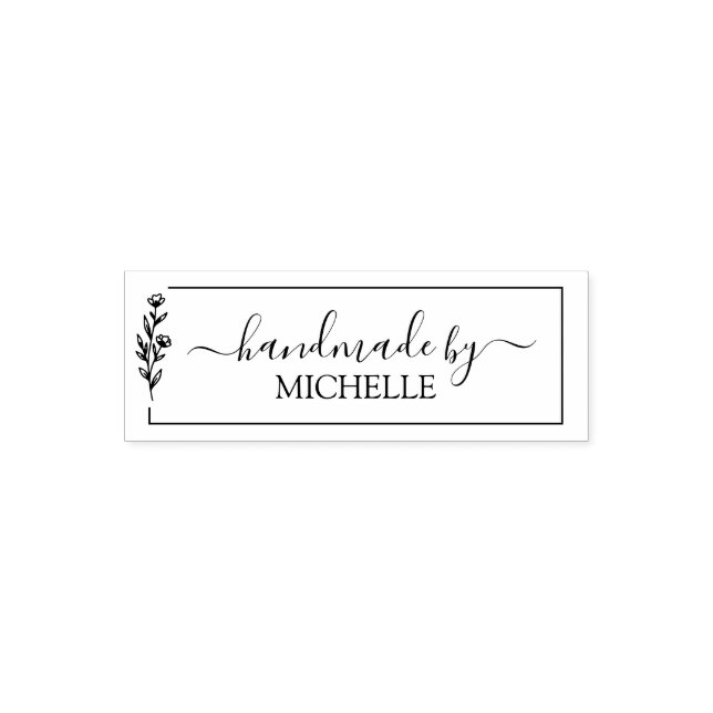Trendy Personalized Stylish Handmade With Love Self-inking Stamp (Design)